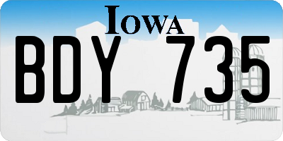 IA license plate BDY735