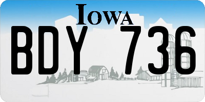 IA license plate BDY736