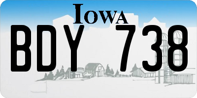 IA license plate BDY738