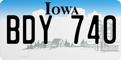 IA license plate BDY740