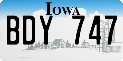 IA license plate BDY747