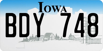 IA license plate BDY748