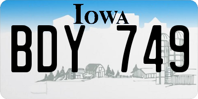 IA license plate BDY749