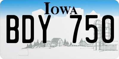 IA license plate BDY750