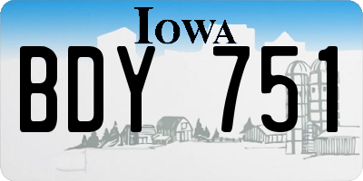 IA license plate BDY751