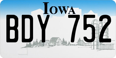 IA license plate BDY752