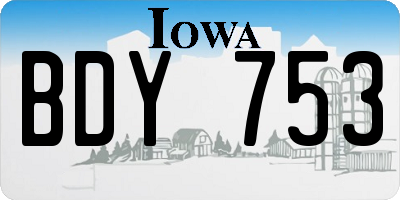 IA license plate BDY753