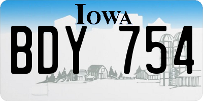 IA license plate BDY754