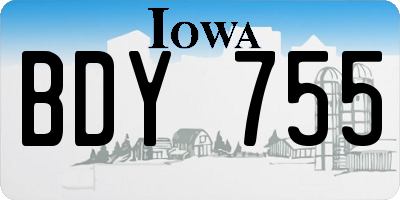 IA license plate BDY755