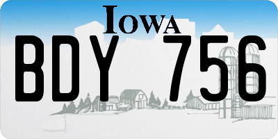 IA license plate BDY756