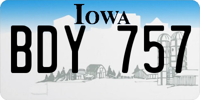 IA license plate BDY757