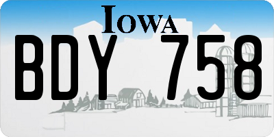 IA license plate BDY758