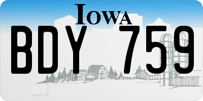 IA license plate BDY759