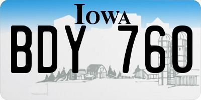 IA license plate BDY760