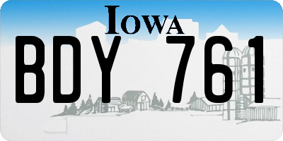 IA license plate BDY761