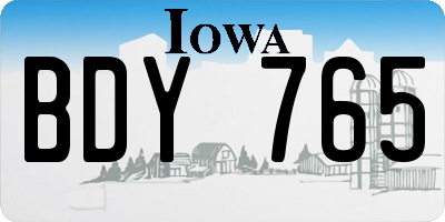 IA license plate BDY765