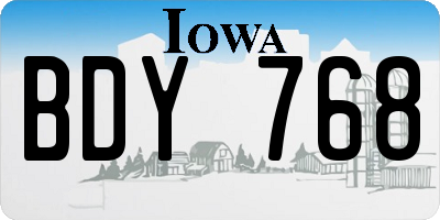 IA license plate BDY768