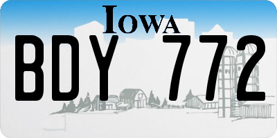 IA license plate BDY772