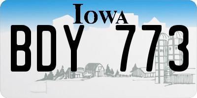 IA license plate BDY773
