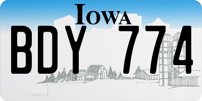 IA license plate BDY774