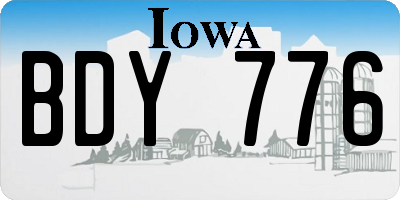 IA license plate BDY776