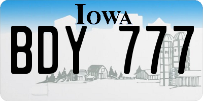 IA license plate BDY777