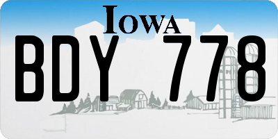IA license plate BDY778