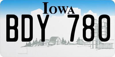 IA license plate BDY780