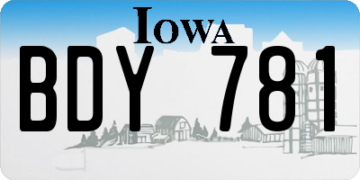 IA license plate BDY781