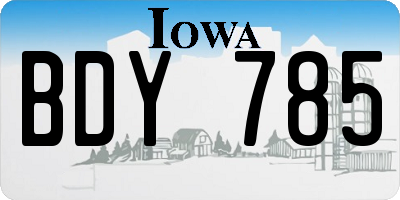IA license plate BDY785