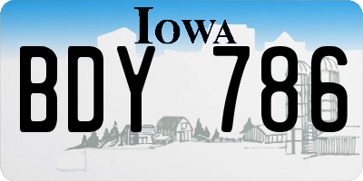 IA license plate BDY786