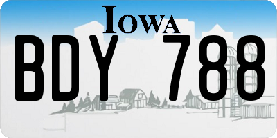 IA license plate BDY788