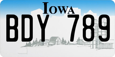 IA license plate BDY789