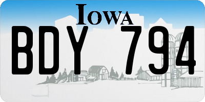 IA license plate BDY794