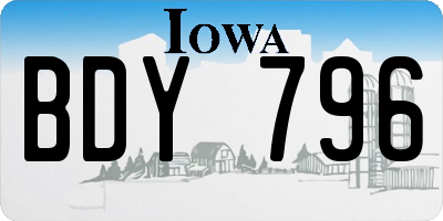 IA license plate BDY796