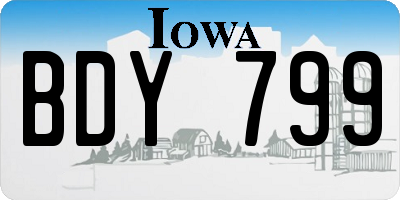 IA license plate BDY799