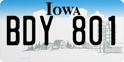 IA license plate BDY801
