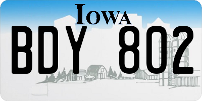 IA license plate BDY802