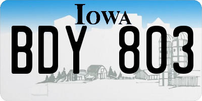 IA license plate BDY803