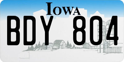 IA license plate BDY804