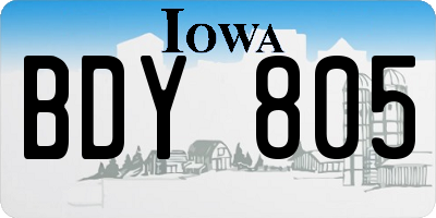 IA license plate BDY805