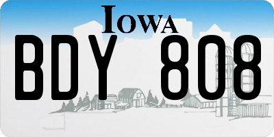 IA license plate BDY808