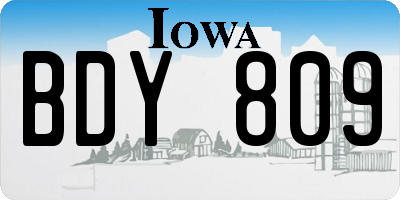 IA license plate BDY809