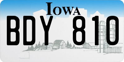 IA license plate BDY810