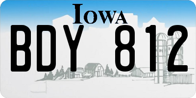 IA license plate BDY812