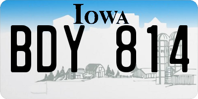 IA license plate BDY814