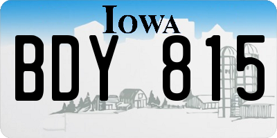 IA license plate BDY815