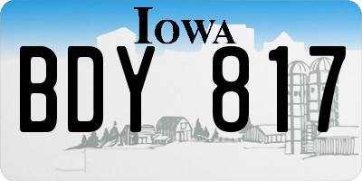 IA license plate BDY817