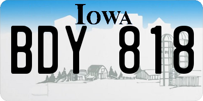 IA license plate BDY818