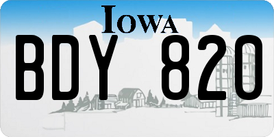 IA license plate BDY820
